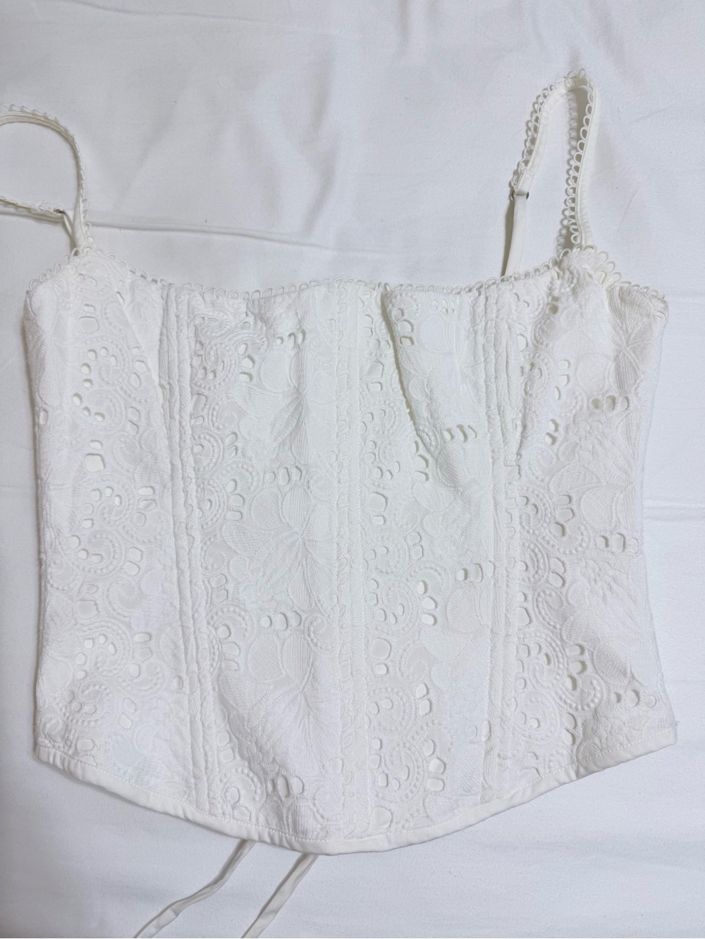 House of CB LORINA White Broderie Anglais Corset Small NWOT - Picture 6 of 8
